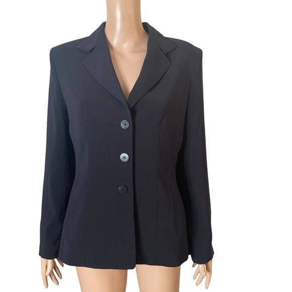 Kasper Blazer Womens Size 4 3 Button Blazer Dark Navy - Picture 1 of 9